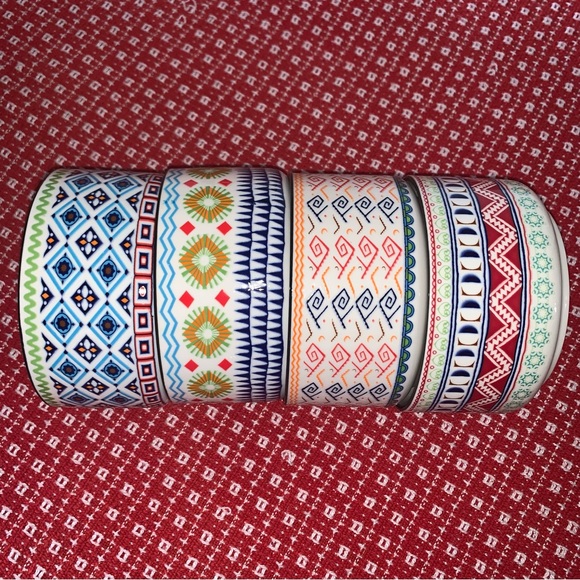 Set of 4 SIGNATURE HOUSEWARES Muti Colored Ceramic Bowls 5” x 2 3/4” EXCELLENT - Picture 5 of 11